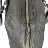 Gucci Black Leather Trim GG Top Handle Bag