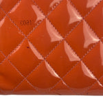 Chanel Peach Patent Quilted Compact Zip Wallet 2011
