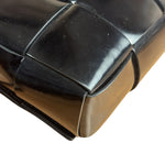 Bottega Veneta Black Leather Maxi Intrecciato Cassette Flap Bag