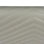 YSL Cream Pebbled Leather Cassandre Envelope Small Wallet On Chain