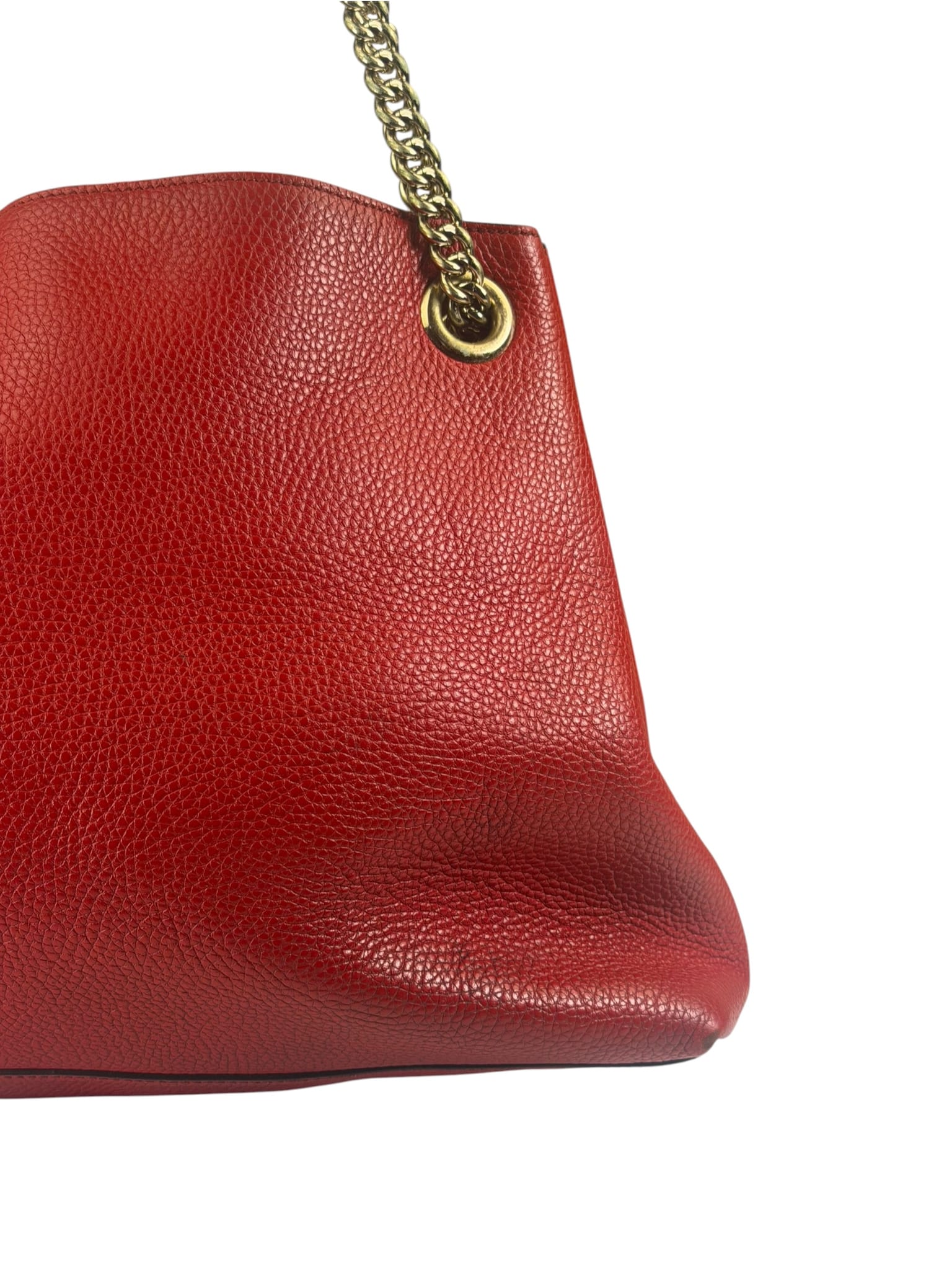 Gucci Red Leather Soho Chain Shoulder Bag