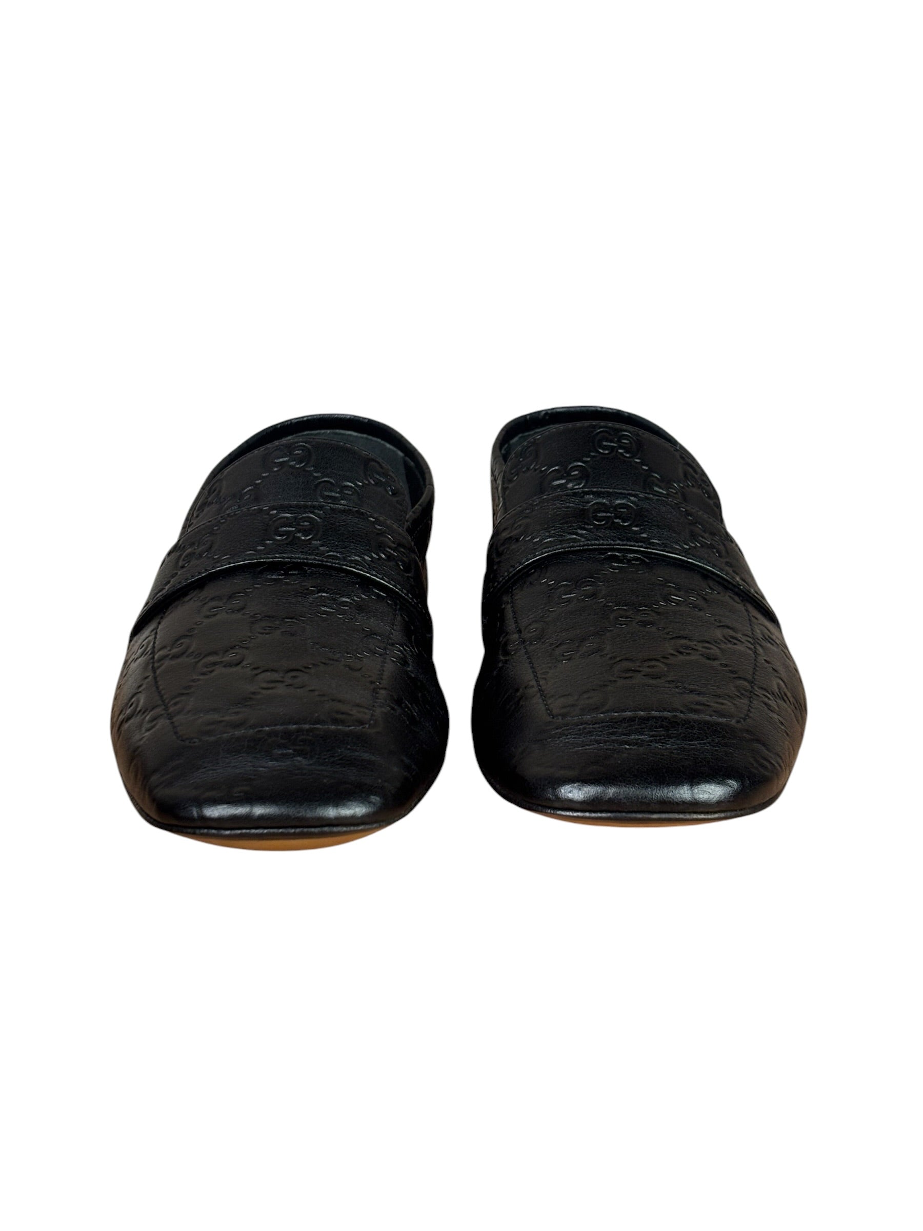 Gucci Black GG Leather Ragazzo Loafers