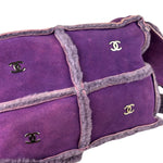 Chanel Vintage Purple Shearling/Suede Patchwork Shoulder Bag 2000