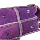 Chanel Vintage Purple Shearling/Suede Patchwork Shoulder Bag 2000