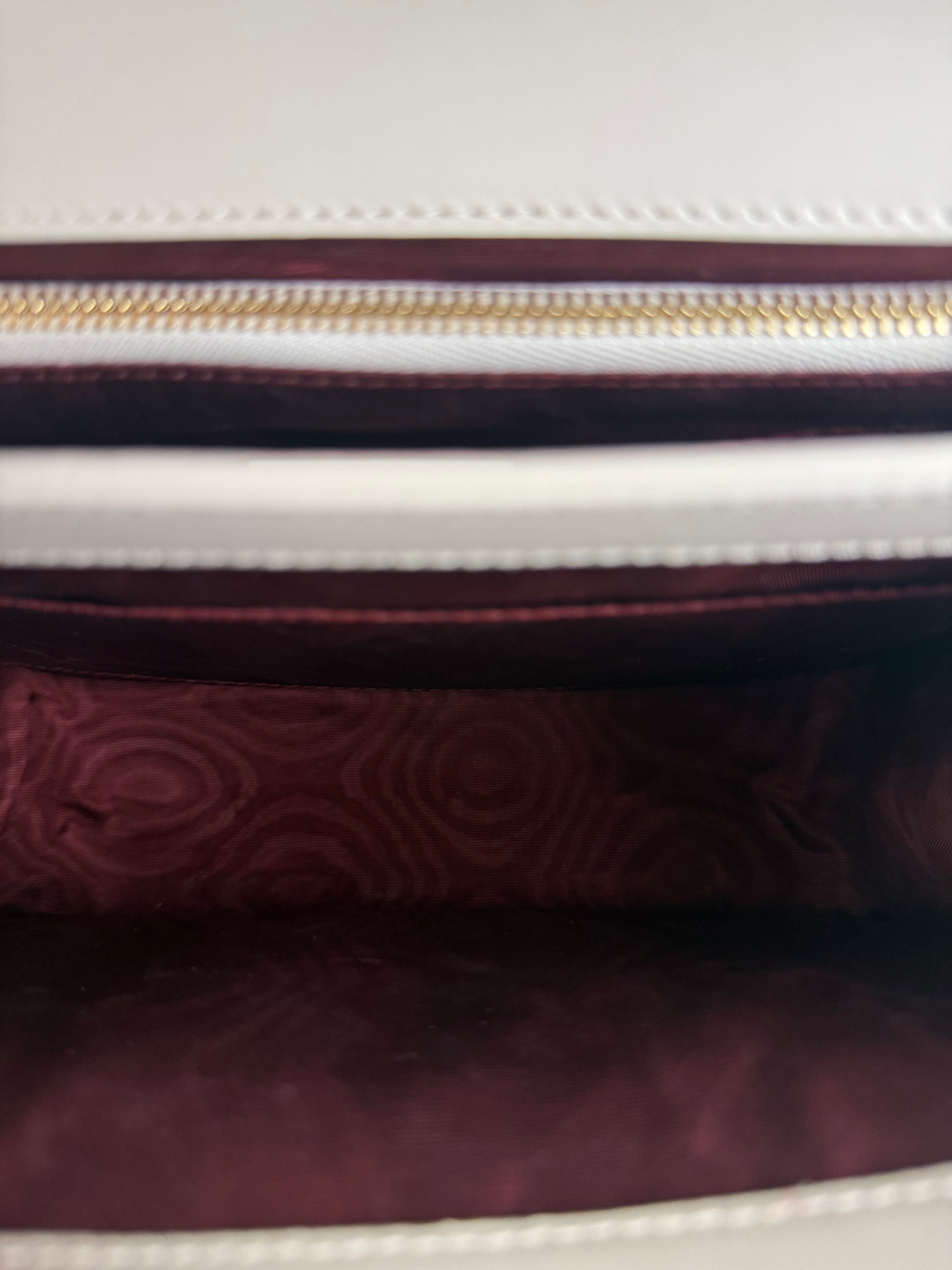 Gucci Ivory Leather Zumi Two-Tone GG Crossbody Bag