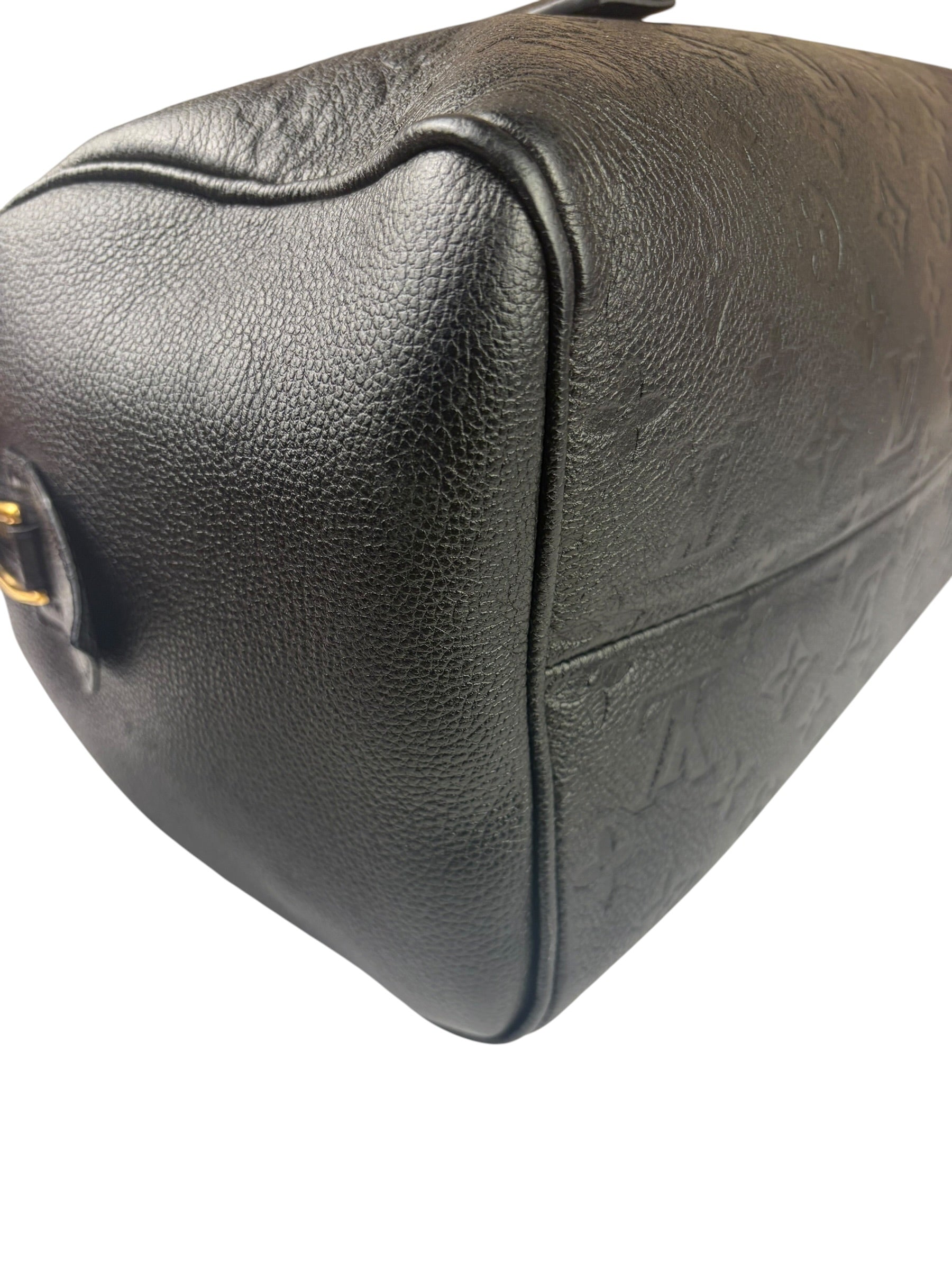 Louis Vuitton Black Monogram Bandouliere NM Empreinte Noir Speedy 30