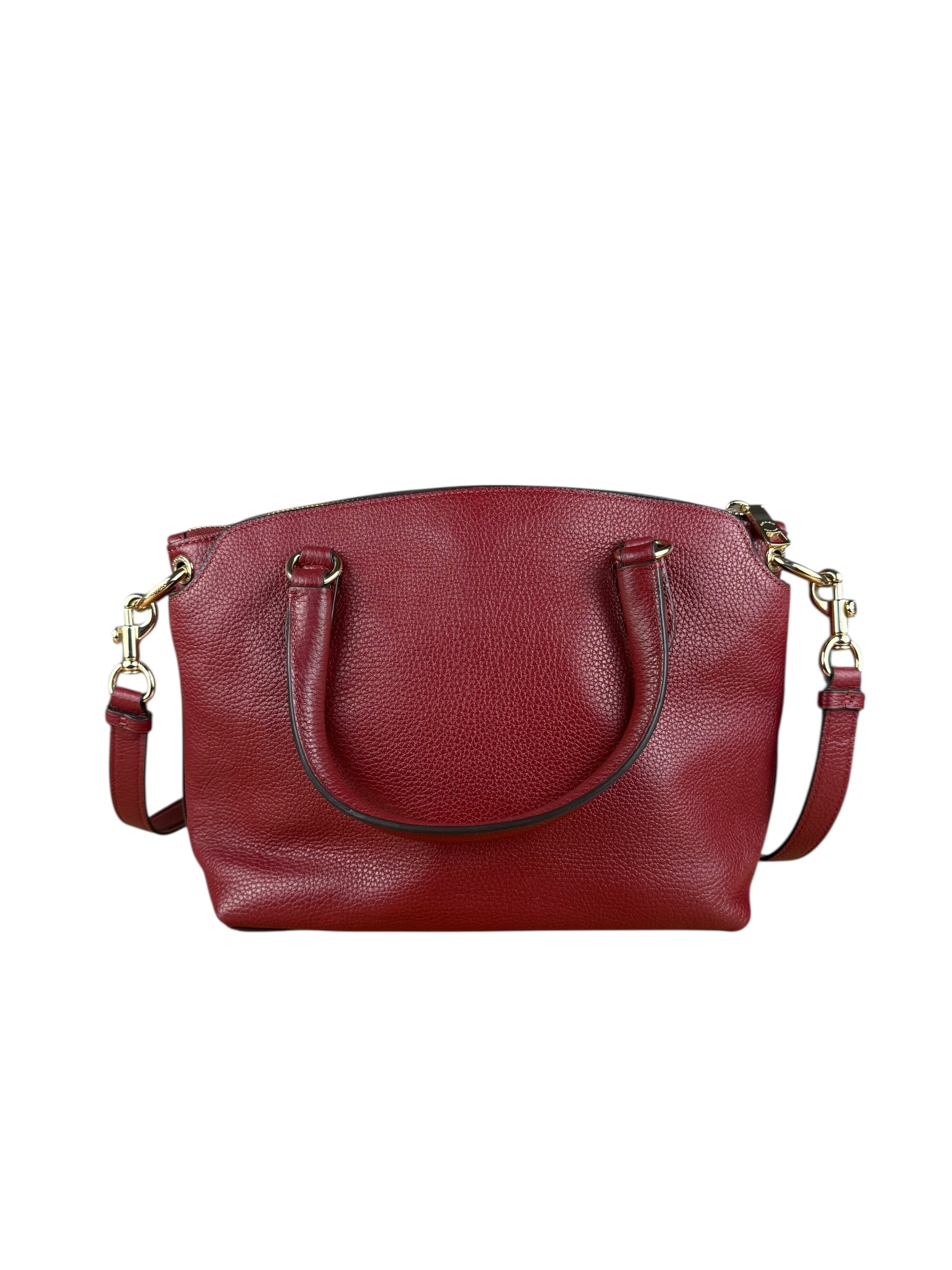 Coach Maroon Pebbled Leather Remi 2Way Bag