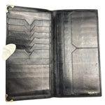 Celine Vintage Black Leather Triomphe Long Wallet