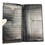 Celine Vintage Black Leather Triomphe Long Wallet