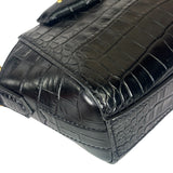Givenchy Black Crocodile Embossed Leather Nano Antigona Crossbody Bag