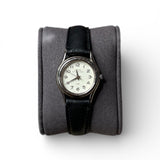 Alba Styla White Dial Black Leather Strao