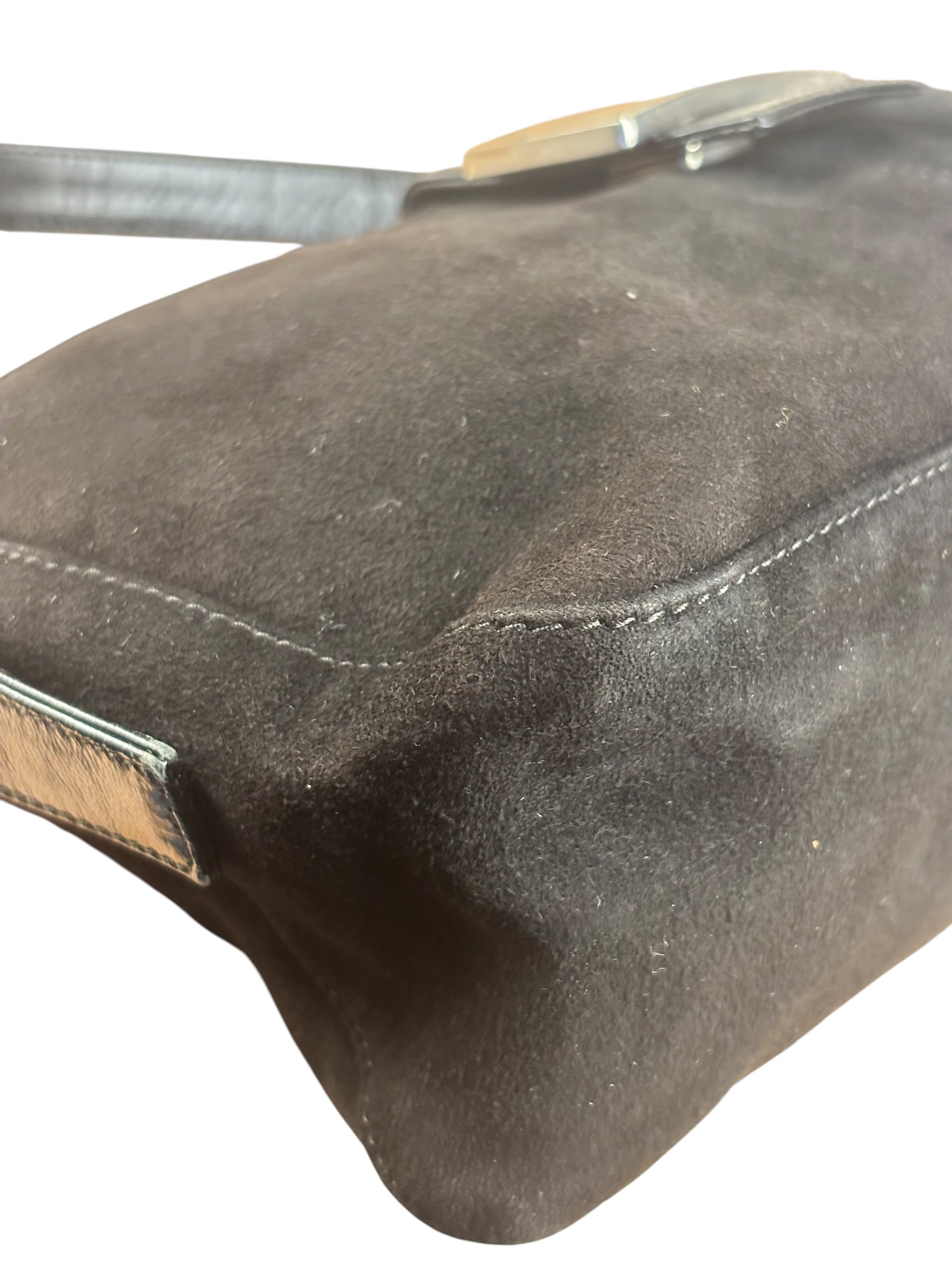Fendi Vintage Black Mamma Baguette Shoulder Bag