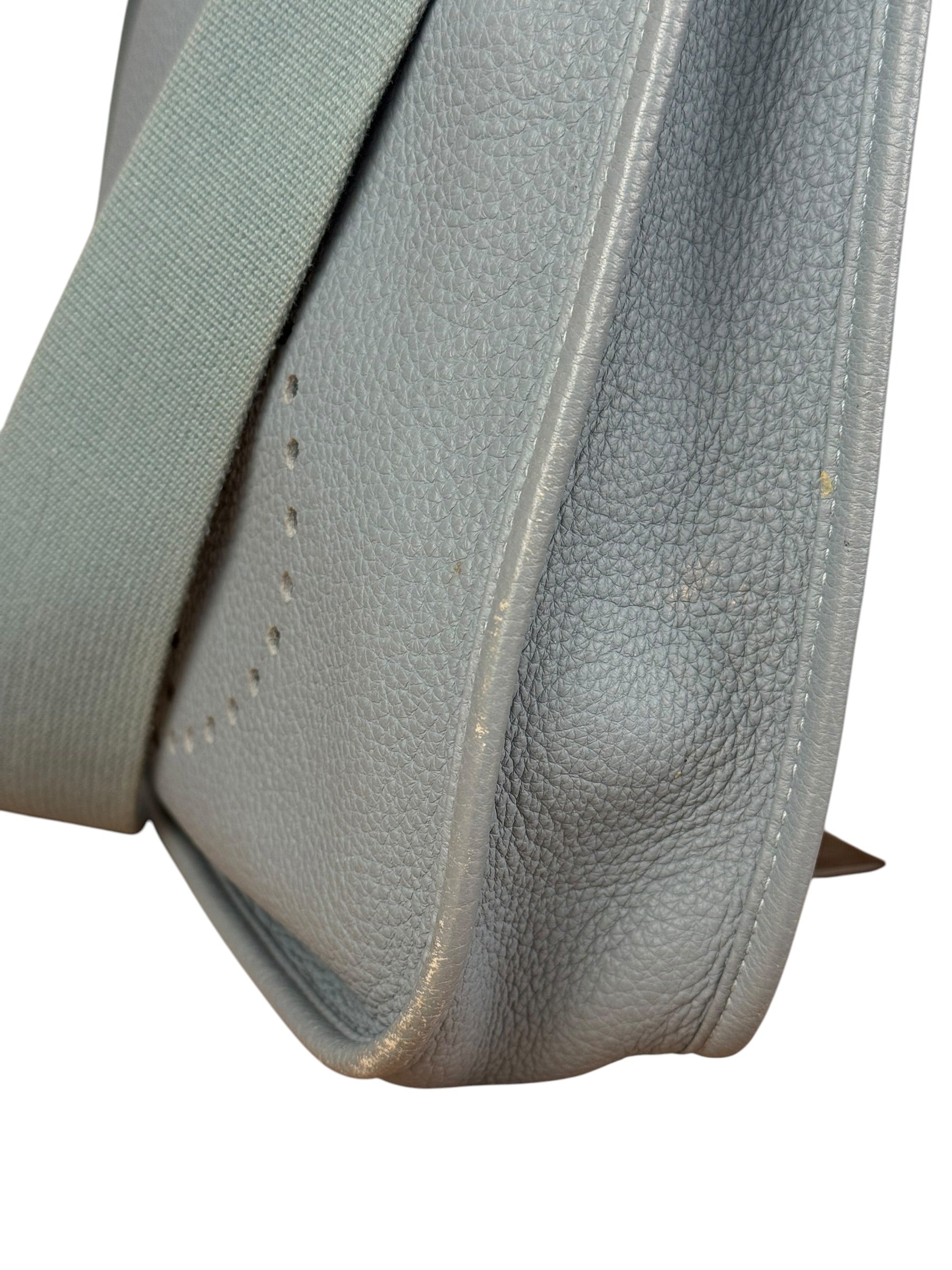 Hermes Evelyne Clemence Light Blue Leather Shoulder Bag