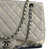 Chanel White Quilted Leather Blizzard Zip Flap-Shoulder Bag 2010