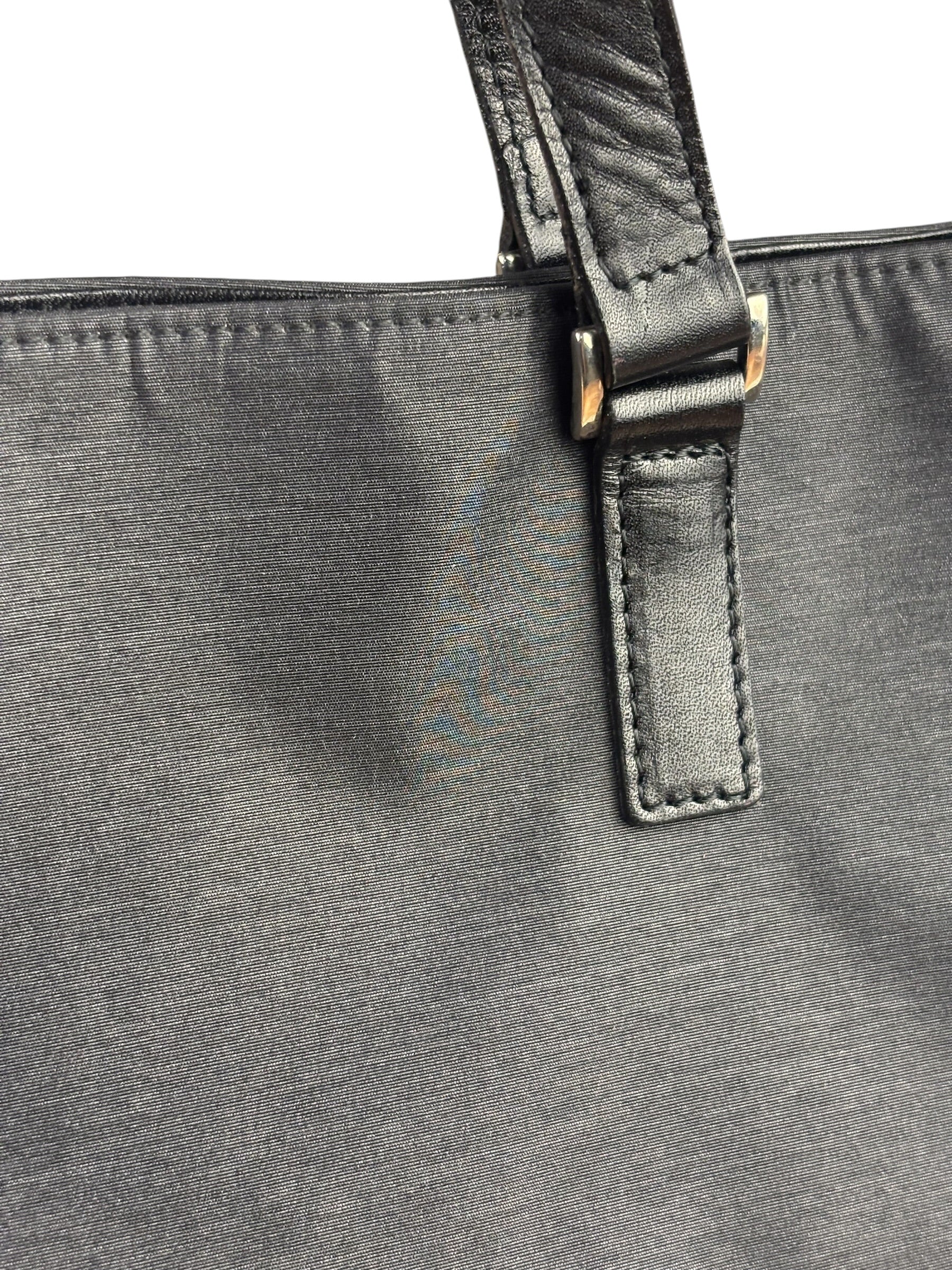 Burberry Grey Nylon/Leather Trim Tote