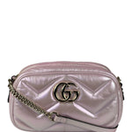 Gucci Iridescent Pink Nappa Chevron Small GG