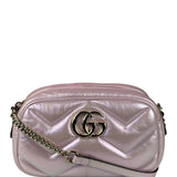 Gucci Iridescent Pink Nappa Chevron Small GG