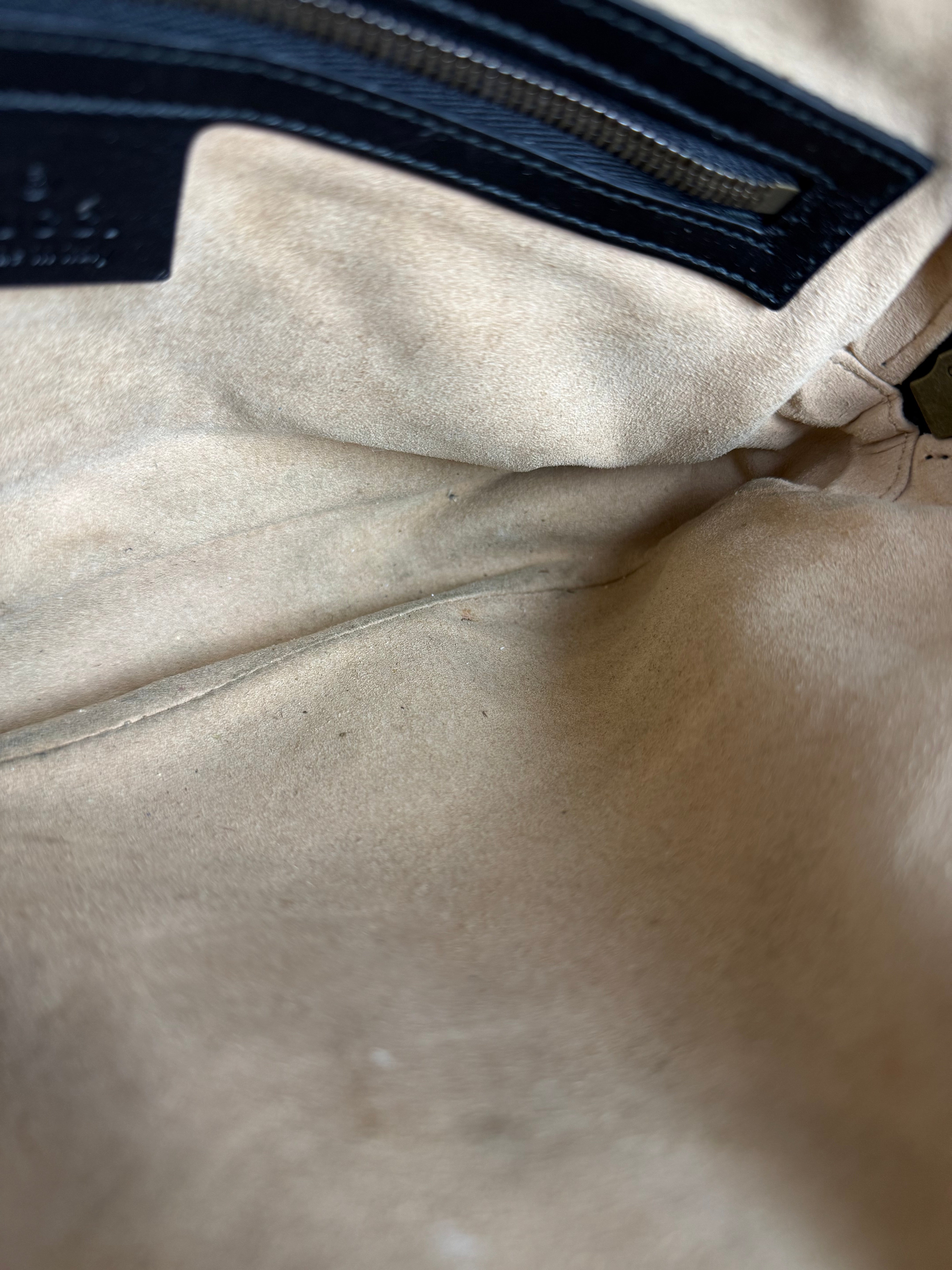 Gucci GG Black Chevron Leather Belt Bag