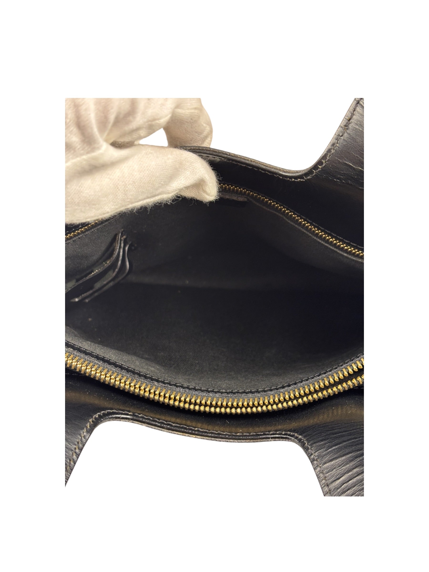 Celine Bicolor Leather Macadam Canvas Tote Bag