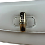 Gucci White Leather Bamboo Night Small Clutch/Pochette