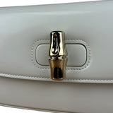 Gucci White Leather Bamboo Night Small Clutch/Pochette