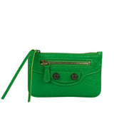 Balenciaga Green Leather Le Cagole Coin/Card Holder