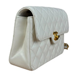 Chanel White Calfskin Square Mini Flap 1994