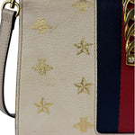 Gucci Textured Calfskin Bee Star Sylvie Shoulder Bag White