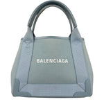Balenciaga Light Blue Leather Trim Cabas XS Tote Bag
