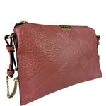 Burberry Pale Orchid Pink Leather Check-Embossed Peyton Crossbody