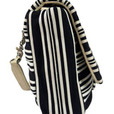 Chanel Black/White Leather Trim/Cloth Venise Biarritz Flap Bag 2019