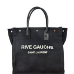 Yves Saint Laurent Black Rive Gauche Canvas Tote