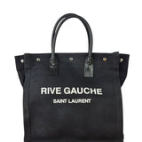 Yves Saint Laurent Black Rive Gauche Canvas Tote