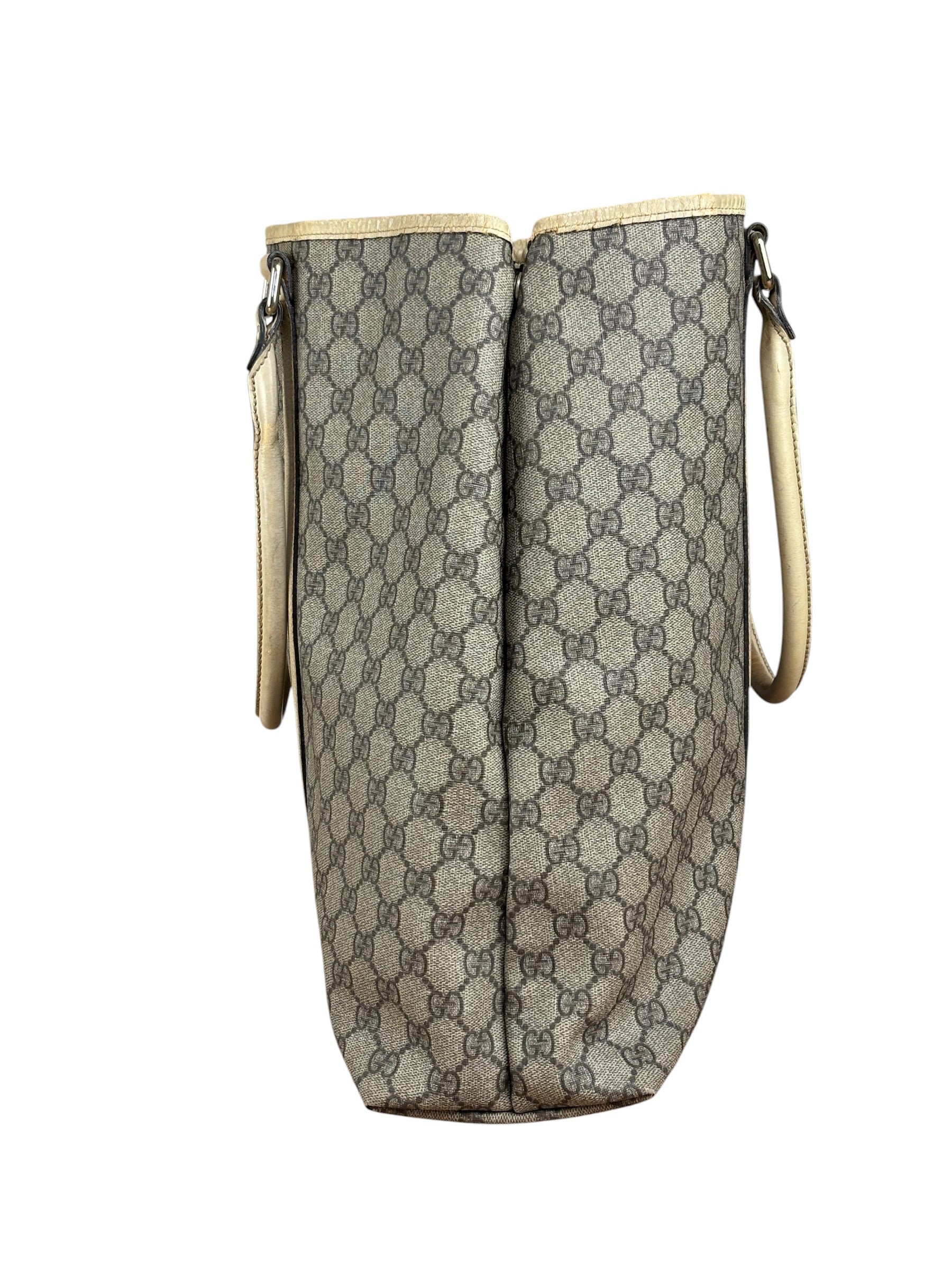 Gucci Beige GG Supreme Monogram Joy Vertical Tote Bag