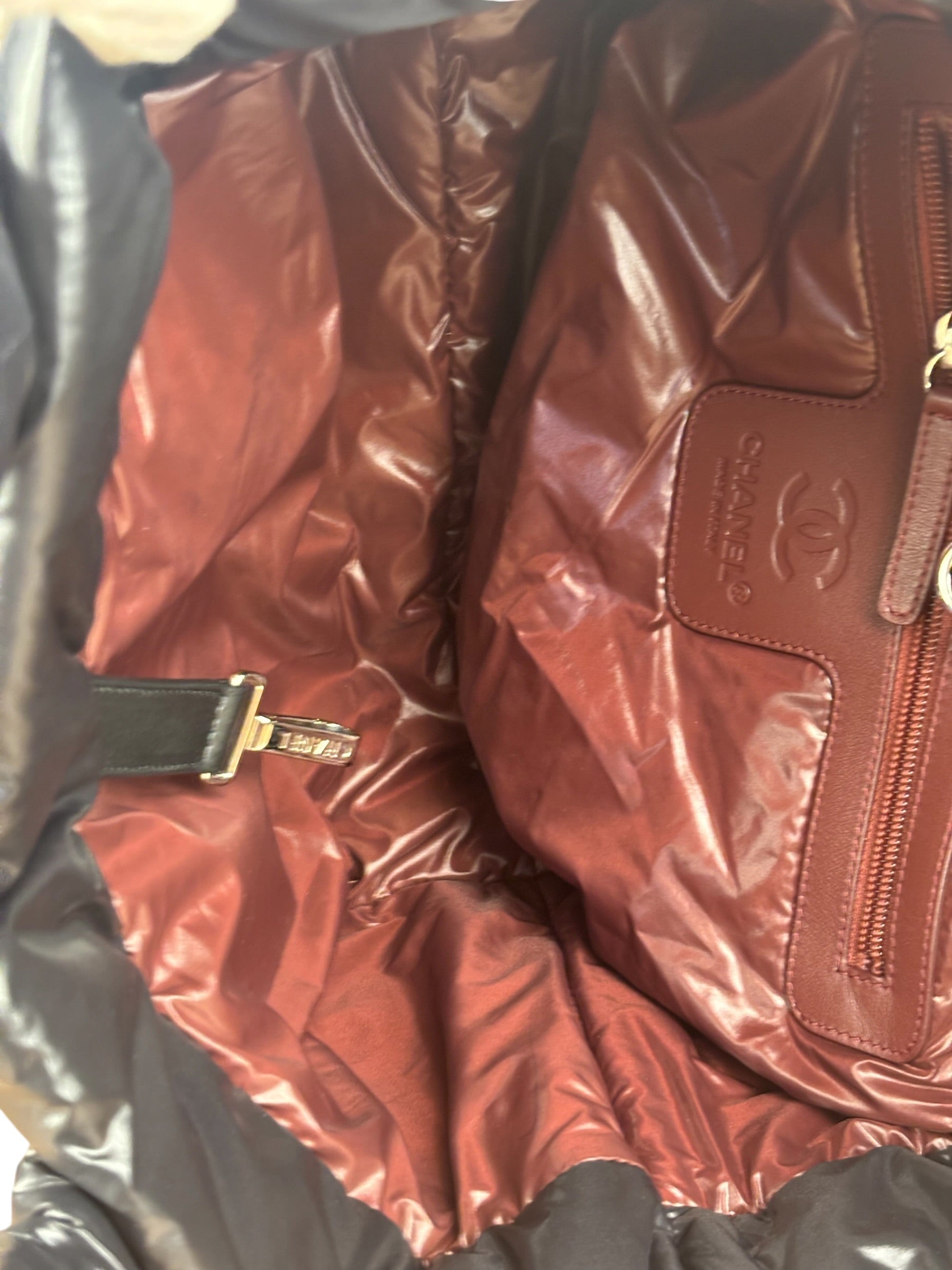 Chanel Black Quilted Nylon Coco Cocoon Puffer Tote Bag 2011