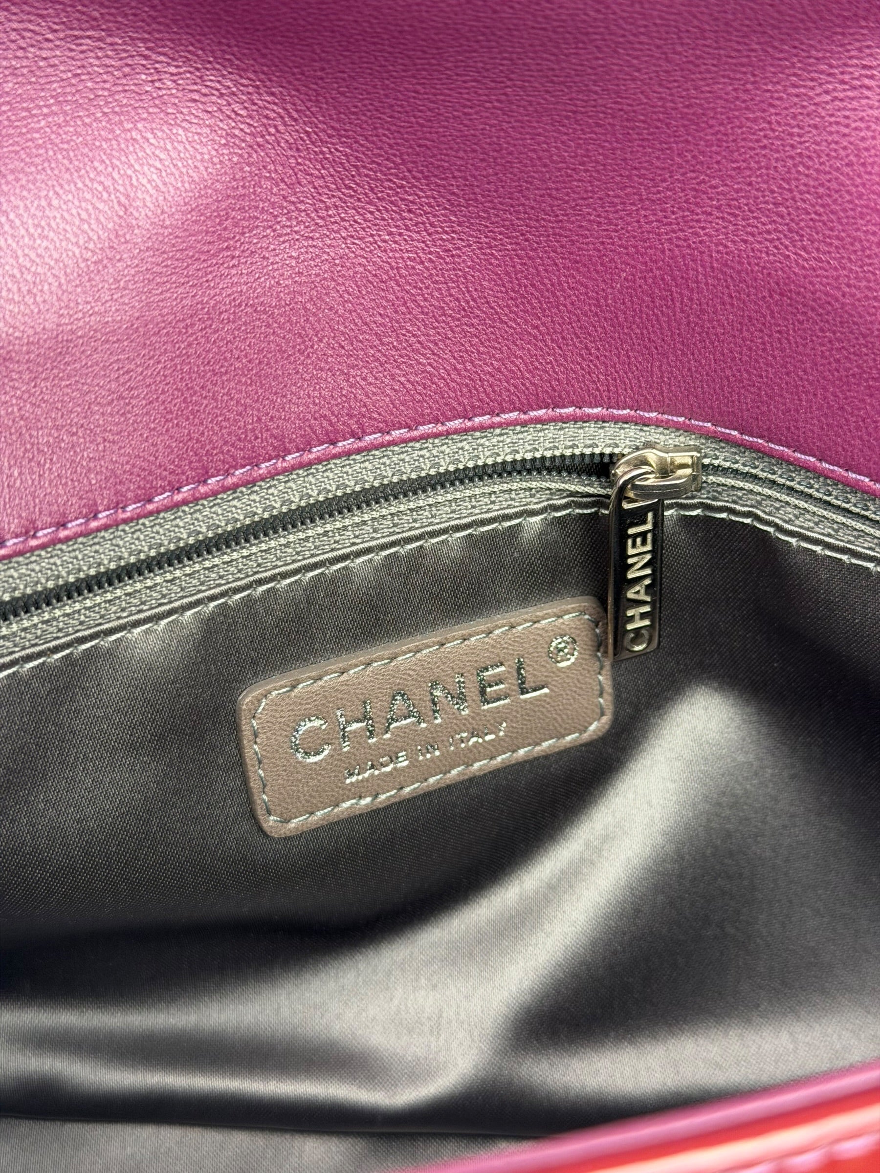 Chanel Burgundy Patent Leather Mademoiselle Bijoux Chain Flap Bag 2008