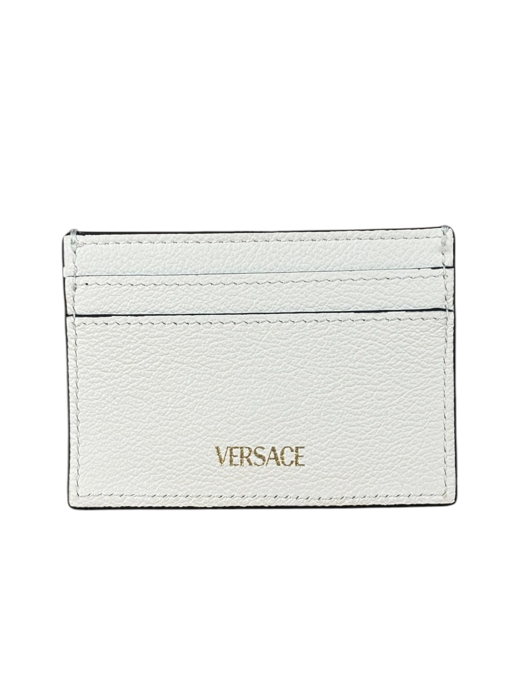 Versace White Leather Medusa Card Holder