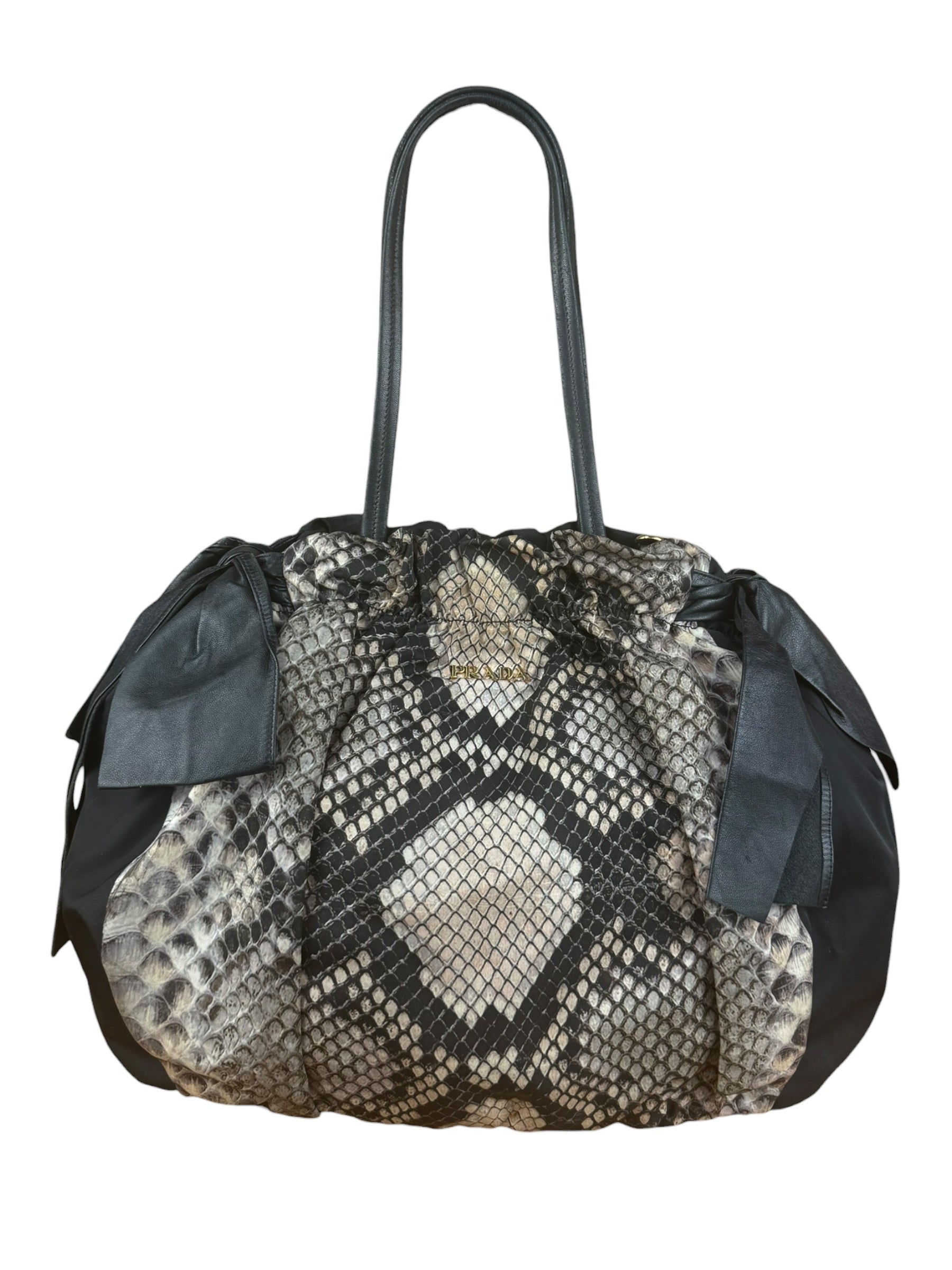 Prada Vintage Snake Print Nylon 2Way Bag