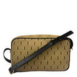 Saint Laurent YSL Beige Logo Print Crossbody Bag