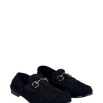 Gucci Black Suede Horsebit Loafers