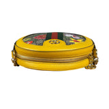 Gucci Ophidia Yellow GG Flora Round Shoulder Bag