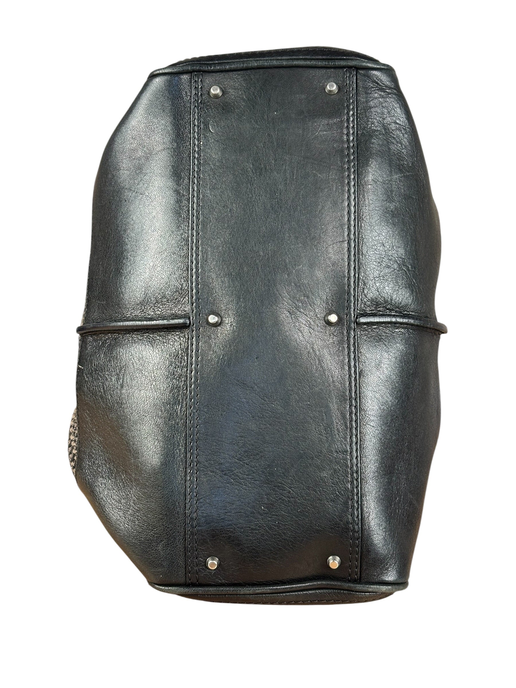Chloe Black Tweed Leather Paddington Shoulder Bag