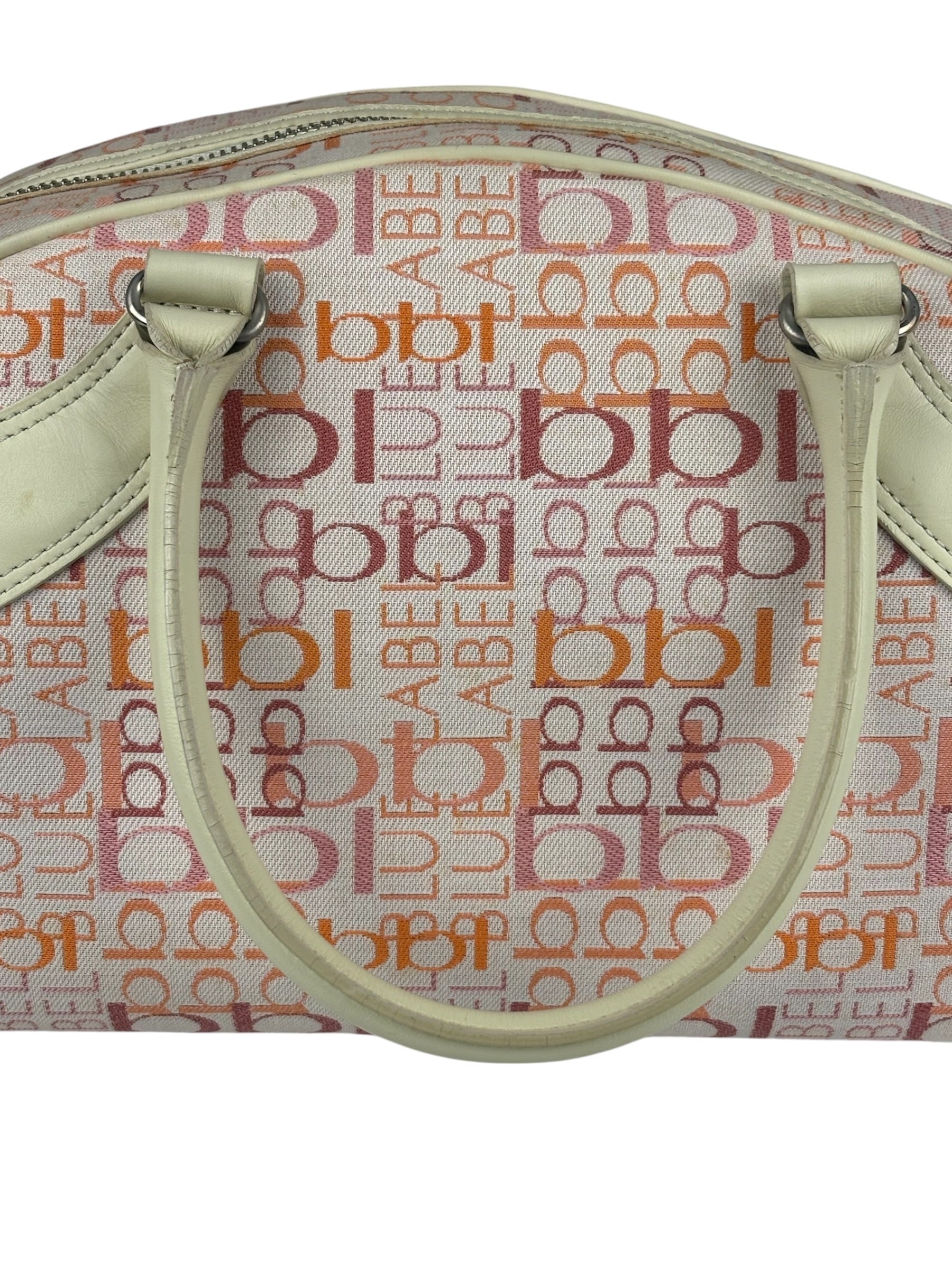 Burberry Blue Label Pink Multi Logo Bowler Bag