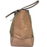 Gucci Beige/Pink Leather Trim Bree Shoulder Bag