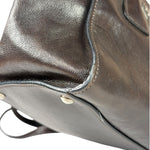 Prada Dark Brown Calf Leather Glace Twin-Pocket Tote