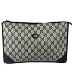 Gucci Vintage GG Coated Canvas Zip Travel Pouch Navy