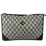 Gucci Vintage GG Coated Canvas Zip Travel Pouch Navy
