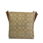 Coach Beige Leather Canvas Rowan File Crossbody Bag