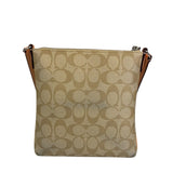 Coach Beige Leather Canvas Rowan File Crossbody Bag