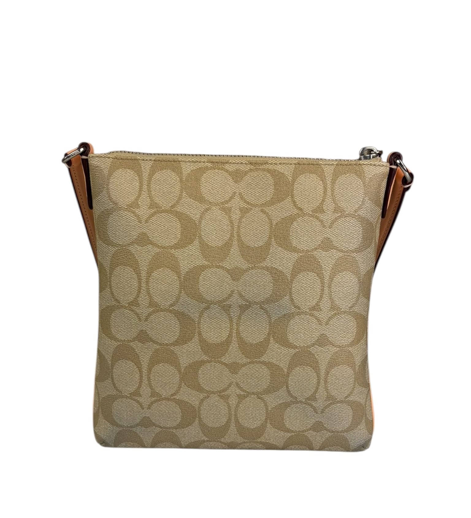 Coach Beige Leather Canvas Rowan File Crossbody Bag